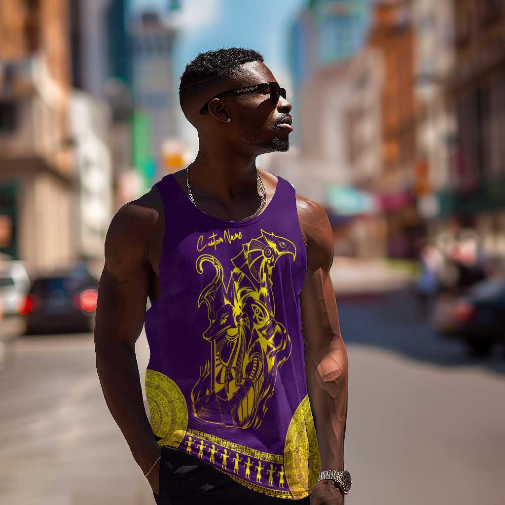 Anubis and Horus Men Tank Top Egyptian God Purple DT02