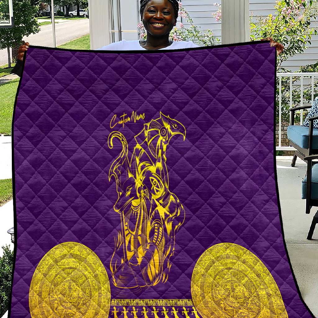 Anubis and Horus Quilt Egyptian God Purple DT02