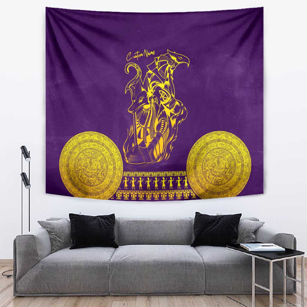 Anubis and Horus Tapestry Egyptian God Purple DT02