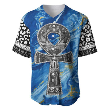 Ankh On Blue Baseball Jersey Pan African DT02