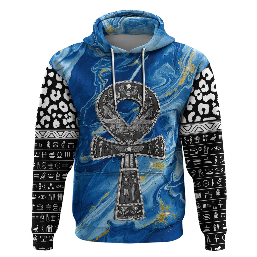 Ankh On Blue Hoodie Pan African DT02