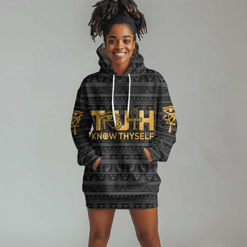 Personalized Truth Know Thyself Hoodie Dress Eye of Horus and Ankh DT02