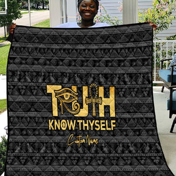 Personalized Truth Know Thyself Quilt Eye of Horus and Ankh DT02