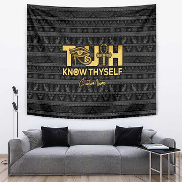 Personalized Truth Know Thyself Tapestry Eye of Horus and Ankh DT02