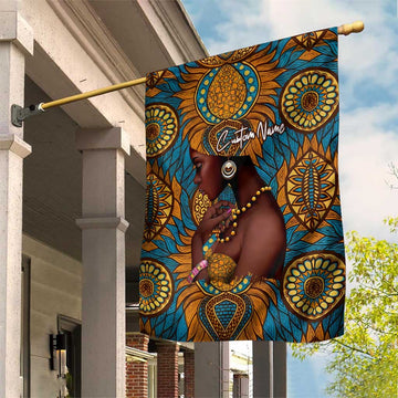 Personalized Black Girl Flora Garden Flag African Women DT02