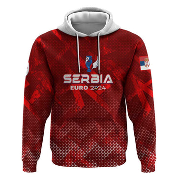 Personalized Serbia Football 2024 Hoodie Trophy Wing Style DT02