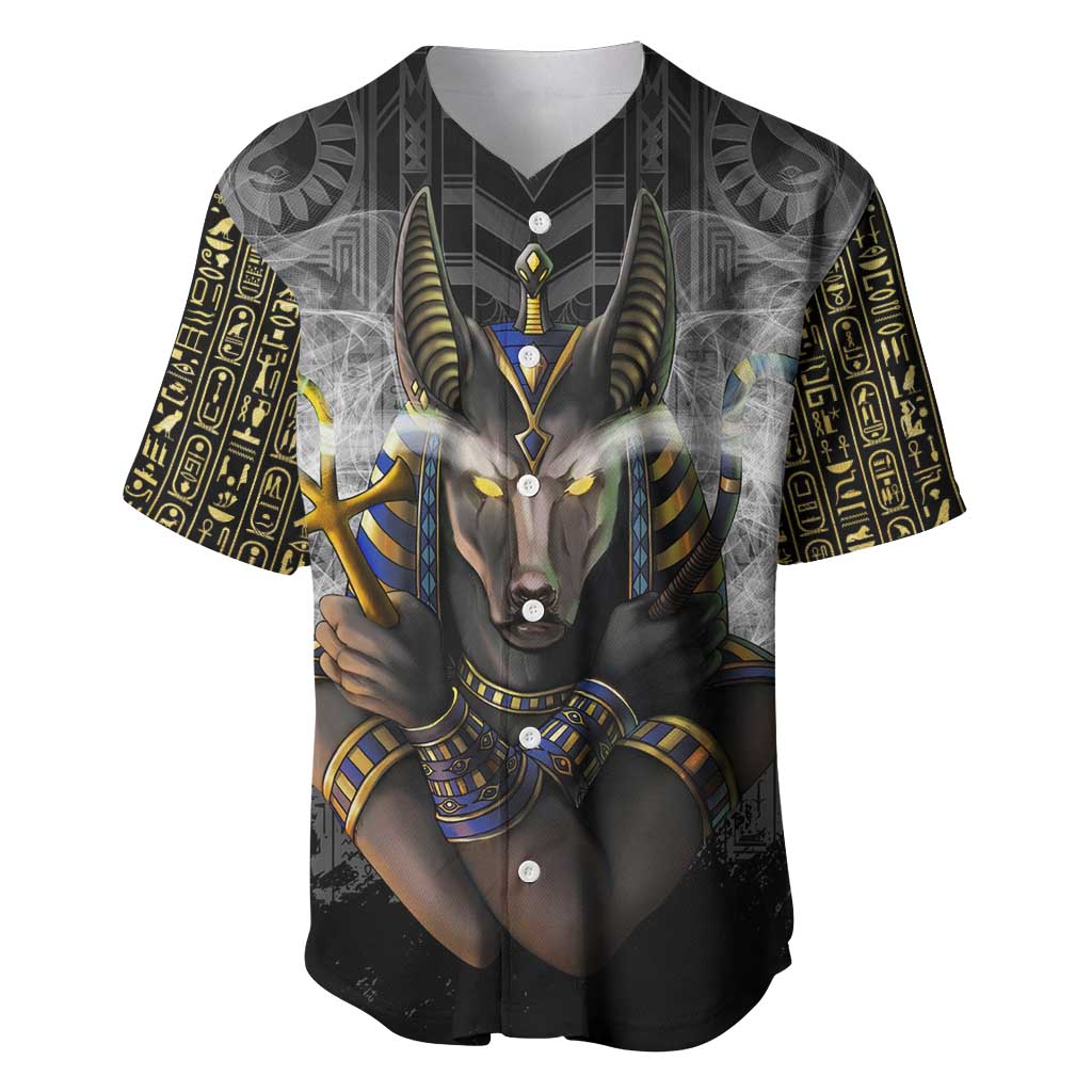 Anubis Baseball Jersey Egypt Pattern Black DT02