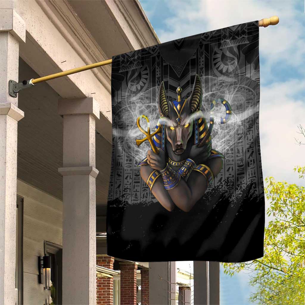 Anubis Garden Flag Egypt Pattern Black DT02