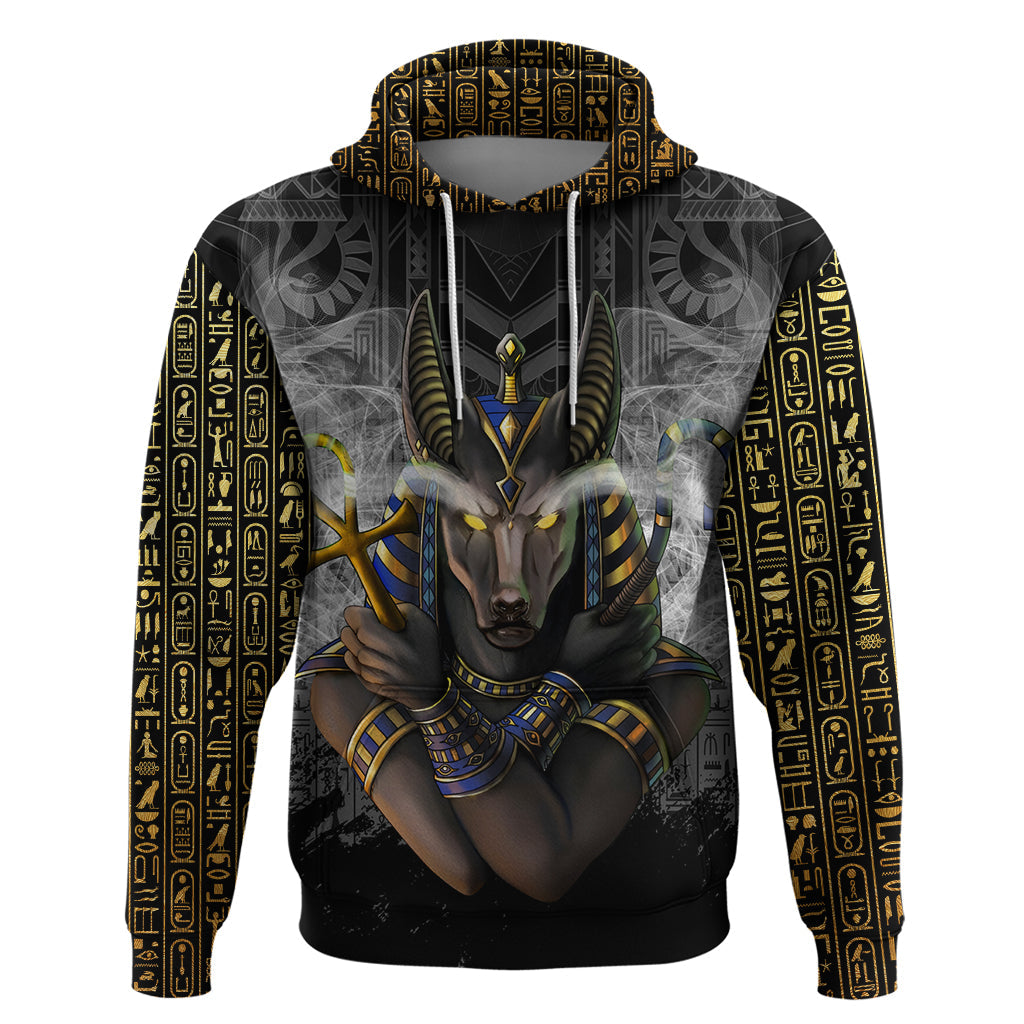 Anubis Hoodie Egypt Pattern Black DT02