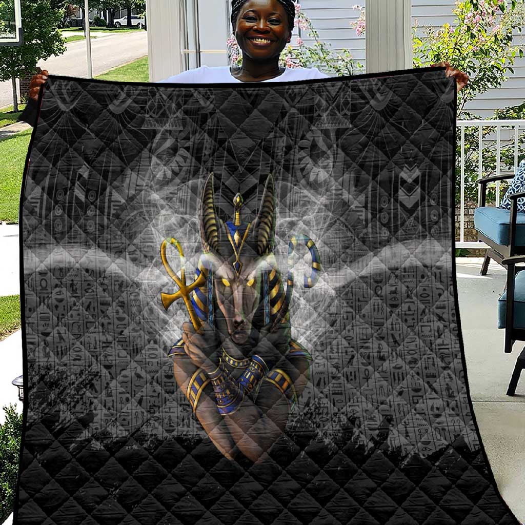 Anubis Quilt Egypt Pattern Black DT02