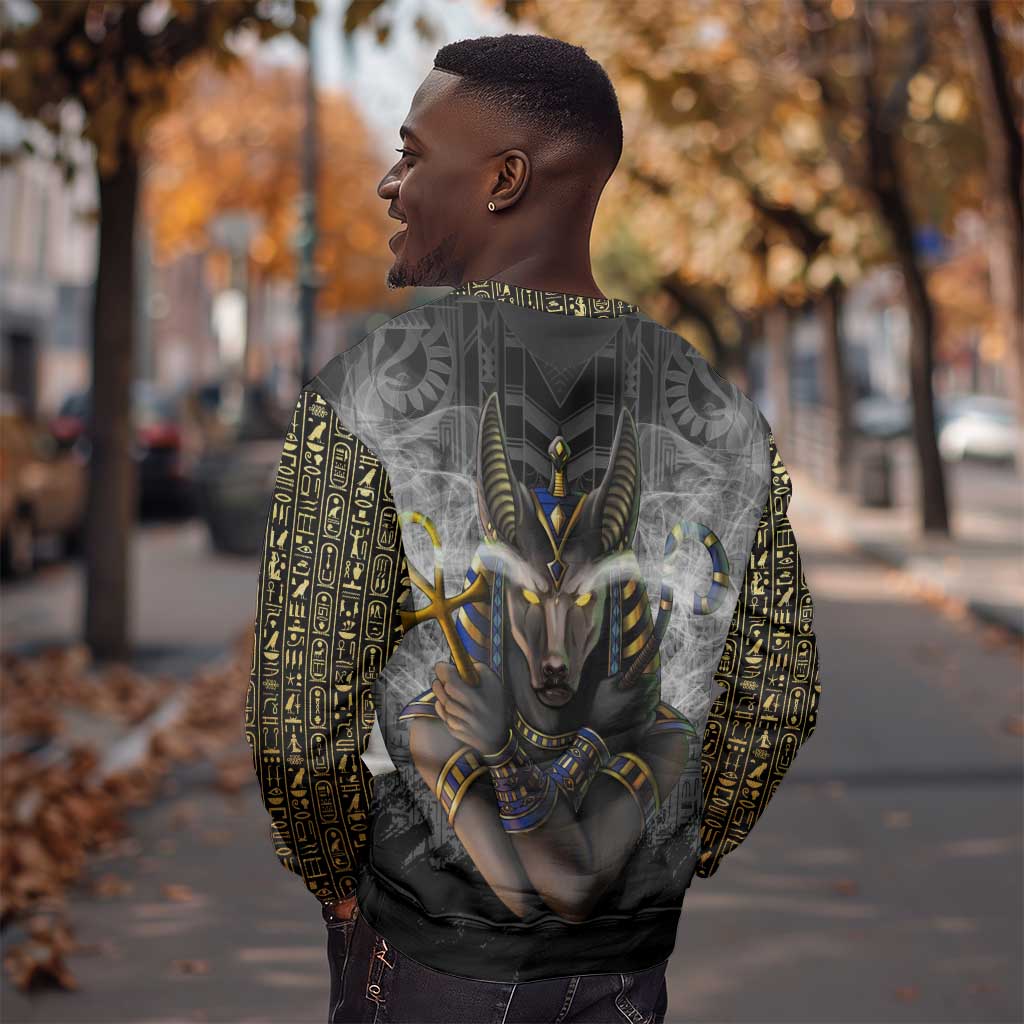Anubis Sweatshirt Egypt Pattern Black DT02
