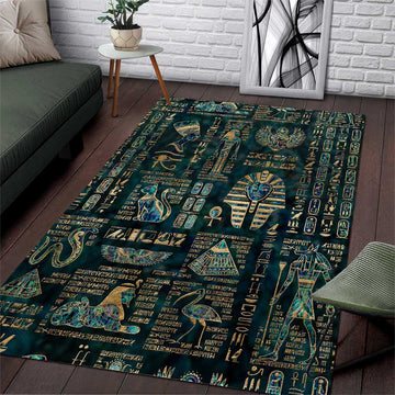 Egyptian Hieroglyphs And Deities Area Rug DT02
