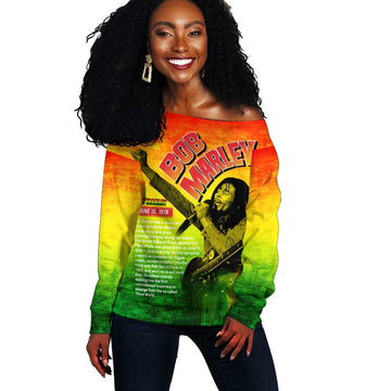 The Real Legend Bob Off Shoulder Sweater African Jamaica Reggae DT02