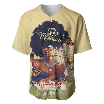 Personalized I Am God's Masterpiece Baseball Jersey African Women DT02