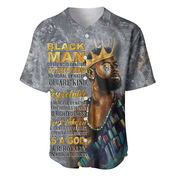Black Man Africa Baseball Jersey Naturally King DT02