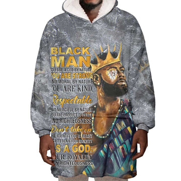 Black Man Africa Wearable Blanket Hoodie Naturally King DT02