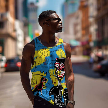 African Art Viva Underground Psychedelic Vintage Style Men Tank Top DT02