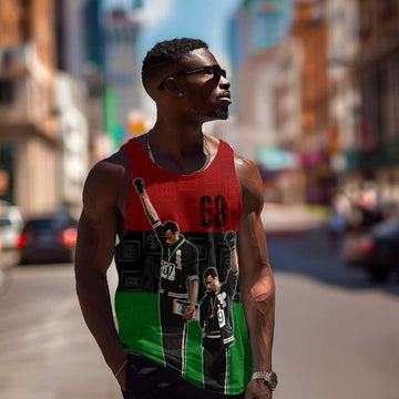 Mexico City 1968 African American Men Tank Top Black Power Salute DT02