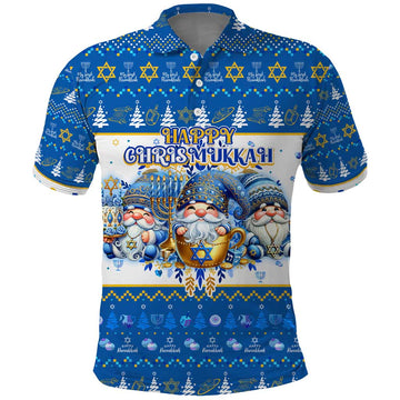 Happy Chrismukkah Polo Shirt Gnome Funny Hanukkah Christmas Mashup DT02