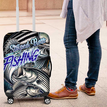 Striped Bass Fishing Luggage Cover Bold Ocean Angler Design DT02