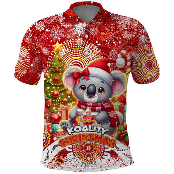 Koality Christmas Polo Shirt Cute Aussie Koala Holiday DT02
