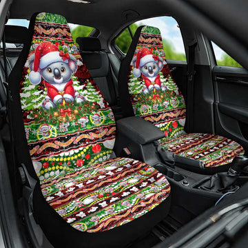Koala Christmas Car Seat Cover Australia Aboriginal Cute Santa Koalas DT02