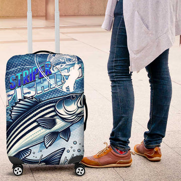 Striper Fishing Luggage Cover Striped Bass Angler DT02