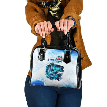 Striped Bass Whisperer Shoulder Handbag Tropical Wave Fishing Design DT02