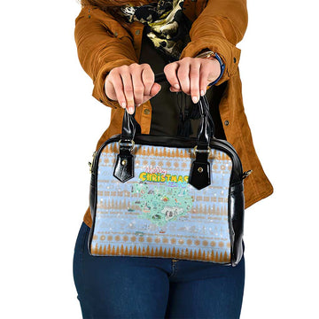 Merry Christmas Iceland Shoulder Handbag Xmas Travel Map DT02