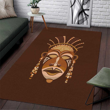 African Women Area Rug Tribal Ethnic Mask DT02
