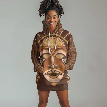African Women Hoodie Dress Tribal Ethnic Mask DT02