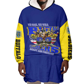 We Can We Will Buffalo Soldiers Wearable Blanket Hoodie Us Army Ready and Forward DT02
