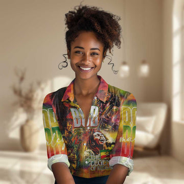 The Legend of Reggae One Love Women Casual Shirt Bob Colorful Art DT02