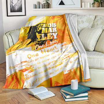 Legend Bob Reggae Afro Blanket One Love One Heart Tropical Leaf DT02
