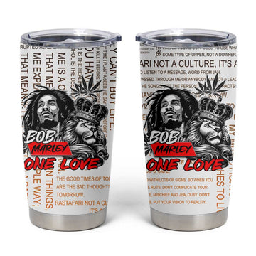 Afro King of Reggae Legend Bob Tumbler Cup Rastafari Lion Cannabis Typography Style DT02