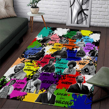 Black History Month African American Area Rug Paint Splashes DT02