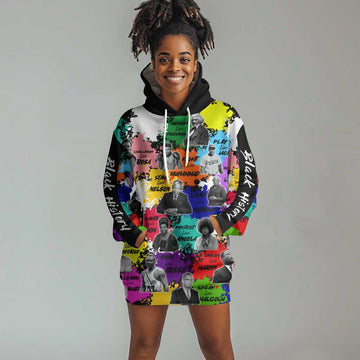 Black History Month African American Hoodie Dress Paint Splashes DT02