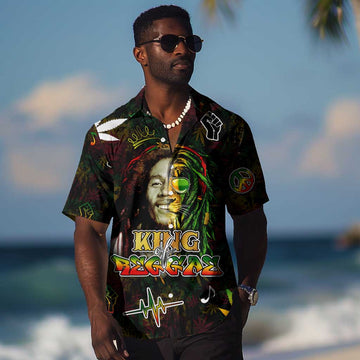 King Of Reggae Legend Bob Hawaiian Shirt Peace and Love DT02