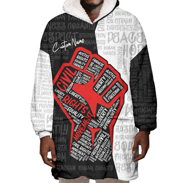 Personalized Civil Rights Movement Justice Fist Wearable Blanket Hoodie DT02