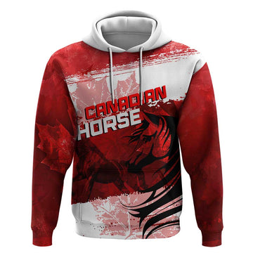 Personalized Canadian Horse Hoodie Canada Maple Leaf DT02