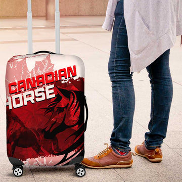 Canadian Horse Luggage Cover Canada Maple Leaf DT02