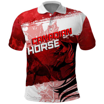 Personalized Canadian Horse Polo Shirt Canada Maple Leaf DT02