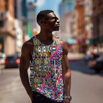 African Ndebele Pattern Men Tank Top DT02