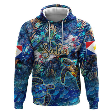 Saba Hoodie Sea Turtle Tropical Pattern DT02
