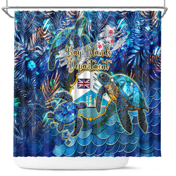 Bay Islands Department Shower Curtain Sea Turtle Tropical Pattern DT02