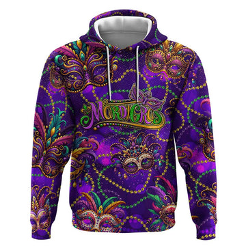 Mardi Gras Hoodie Mask Glitter Art DT02