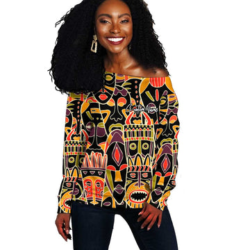 The Spirit of Africa Custom Off Shoulder Sweater DT02