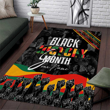 Personalized Black History Month Area Rug with African American Heroes DT02