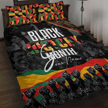 Personalized Black History Month Quilt Bed Set with African American Heroes DT02