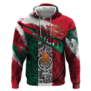 My Home My Blood Mexico Hoodie Mexican Map Aztec DT02